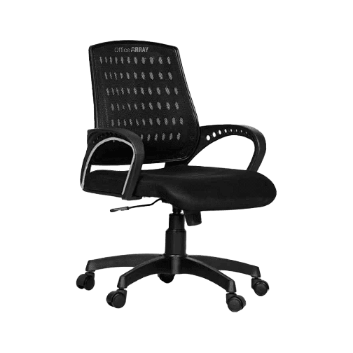 OfficeArray Black Medium Back Mesh Adjustable Arm Executive Office Chair image