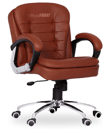 OfficeArray Tan Leatherette Medium Back DIY Executive Office Chair image