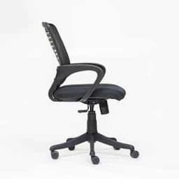OfficeArray Leo Mid Back Ergonomic Mesh Black Office Chair with Tilting Mechanism, 360 deg Swivel Rotating Dual Caster Wheel & 1 Year Warranty view 2