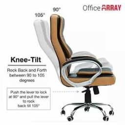OfficeArray Black & Brown Leatherette High Back Adjustable Arm Ergonomic Office Chair view 2