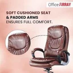 OfficeArray Brown Leatherette High Back DIY Executive Office Chair view 2