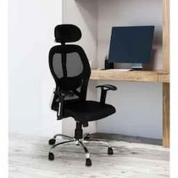 OfficeArray  Auriga Office Chair, High Back Mesh Mesh Ergonomic Desk Chair With Comfortable Seat, Knee Tilting Mechanism & Durable Nylon Base( Black) view 5