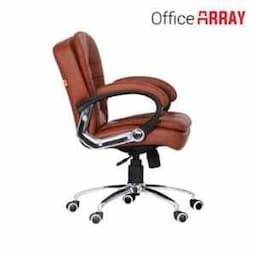 OfficeArray Tan Leatherette Medium Back DIY Executive Office Chair view 4