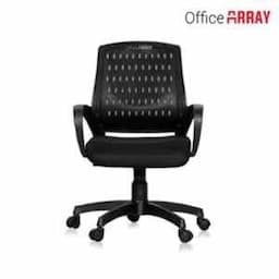 OfficeArray Black Medium Back Mesh Adjustable Arm Executive Office Chair view 2