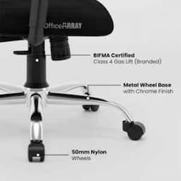 OfficeArray Crystal High Back Black Smart Synchro Tilt Mechanism Mesh PVC & Chrome Finish Metal Base Ergonomic Office Chair, Dimensions: 62x66x131 cm view 3