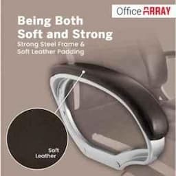 OfficeArray Brown Leather High Back DIY Executive Office Chair view 2