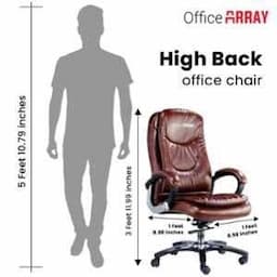 OfficeArray Brown Leatherette High Back DIY Executive Office Chair view 4