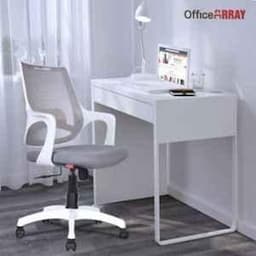 OfficeArray Mono Medium Back White Breathable Mesh Plastic & Iron Ergonomic Chair, Dimensions: 44x19x19 inch view 4