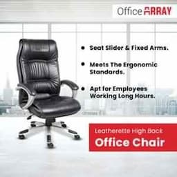 OfficeArray Black Leatherette High Back DIY Executive Office Chair view 4