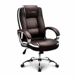 OfficeArray Brown Leather High Back DIY Executive Office Chair view 1