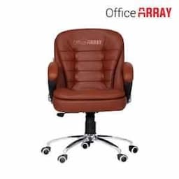 OfficeArray Tan Leatherette Medium Back DIY Executive Office Chair view 3
