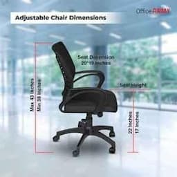 OfficeArray Boom Black Medium Back Mesh Revolving Ergonomic Office Chair view 4