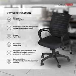 OfficeArray Boom Black Medium Back Mesh Revolving Ergonomic Office Chair view 2