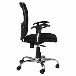 OfficeArray  Aquila Office Chair Low Back Mesh Ergonomic Desk Chair With Comfortable Seat, Knee Tilting Mechanism & Durable Nylon Base( Black) view 4