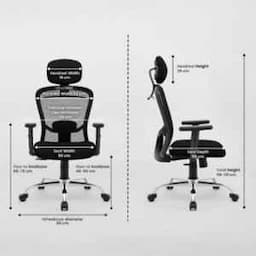 OfficeArray Crystal High Back Black Smart Synchro Tilt Mechanism Mesh PVC & Chrome Finish Metal Base Ergonomic Office Chair, Dimensions: 62x66x131 cm view 2