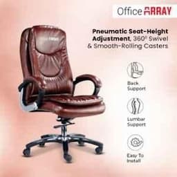 OfficeArray Brown Leatherette High Back DIY Executive Office Chair view 5