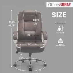 OfficeArray Brown Leather High Back DIY Executive Office Chair view 5