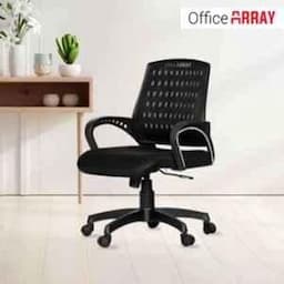 OfficeArray Black Medium Back Mesh Adjustable Arm Executive Office Chair view 3