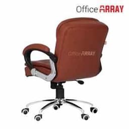 OfficeArray Tan Leatherette Medium Back DIY Executive Office Chair view 5