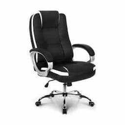 OfficeArray Black Leather High Back DIY Executive Office Chair view 1