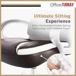 OfficeArray Brown Leather High Back DIY Executive Office Chair view 3