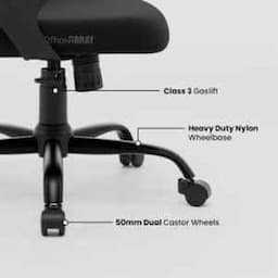 OfficeArray Pebble Medium Back Black Brathable Mesh PVC Ergonomic Office Chair, Dimensions: 58x58x88 cm view 5