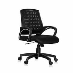 OfficeArray Black Medium Back Mesh Adjustable Arm Executive Office Chair view 1