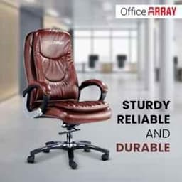 OfficeArray Brown Leatherette High Back DIY Executive Office Chair view 3