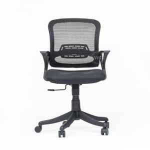 OfficeArray Aquila Black Medium Back Armrest Mesh Office Chair with Lumbar Support OfficeArray Aquila Black Medium Back Armrest Mesh Office Chair with Lumbar Support